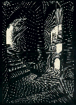 copy of Escher print on scratchboard, 8.5x11